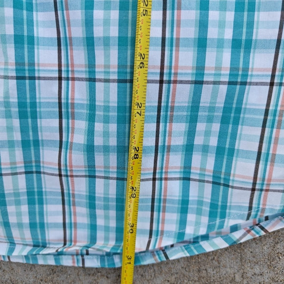 Ariat Men's Pro Shirt Blue White Plaid Medium Cowboy Button Down Short Sleeve - Picture 7 of 9